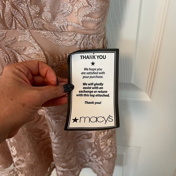 Speechless NWT Womens Blush/Nude Floral Spaghetti Strap V Neck Mini Dress 13 - Picture 3 of 5